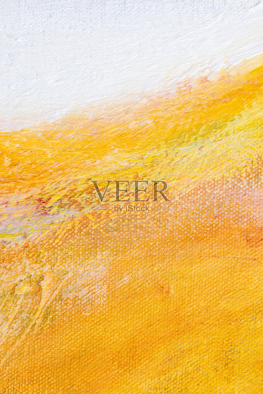 特写的艺术家画布,上面有白色、黄色和红色的油画,抽象背景留有空白空间照片摄影图片