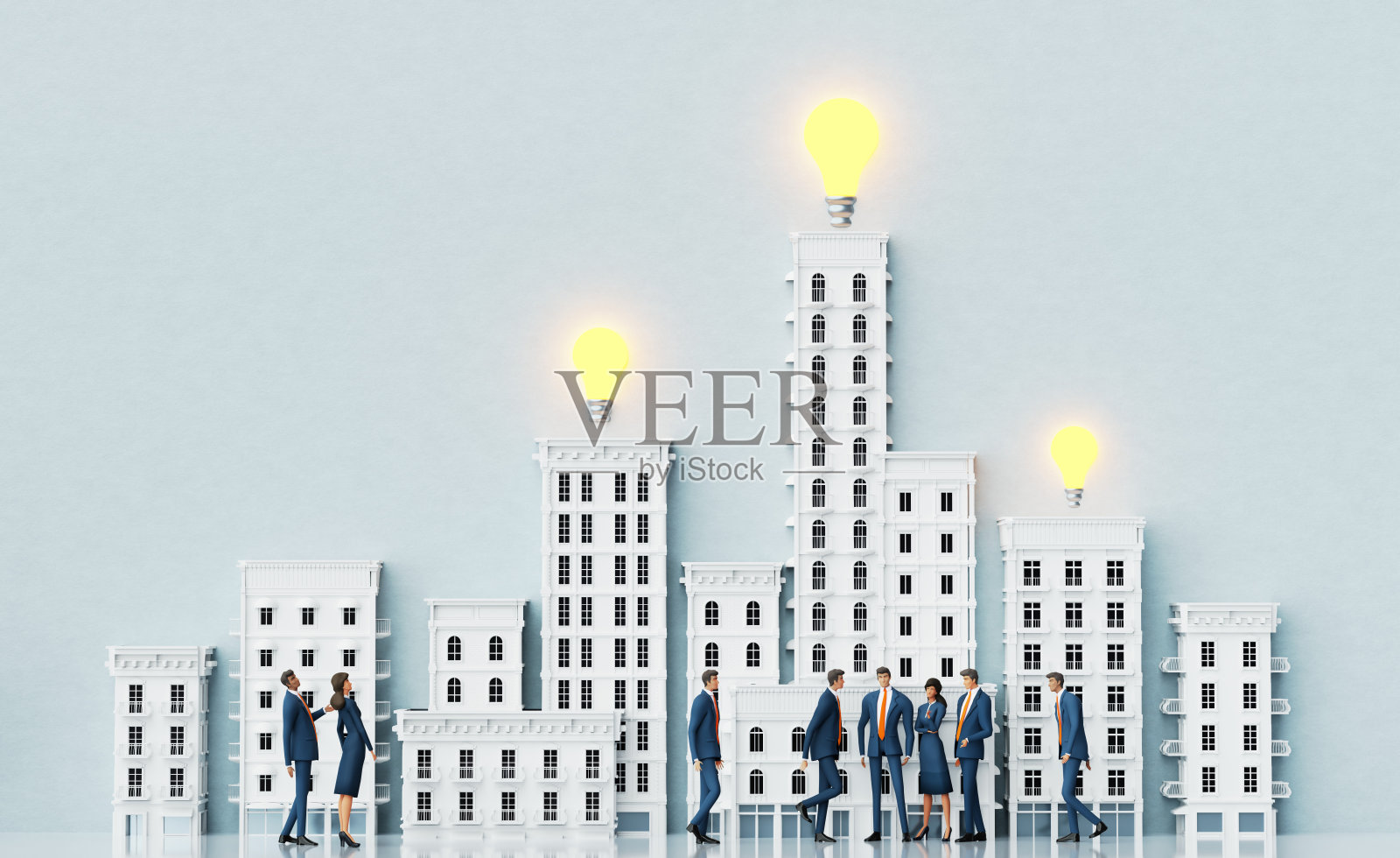 3D渲染插图,商务人士在抽象环境中奔跑上楼梯,象征着解决问题、找到正确的道路、咨询、竞争和成就。照片摄影图片