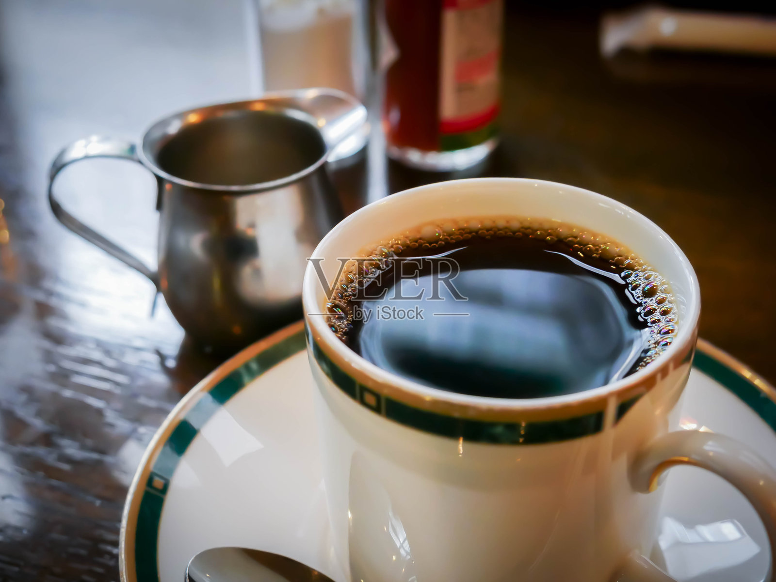 咖啡店内咖啡的特写镜头照片摄影图片