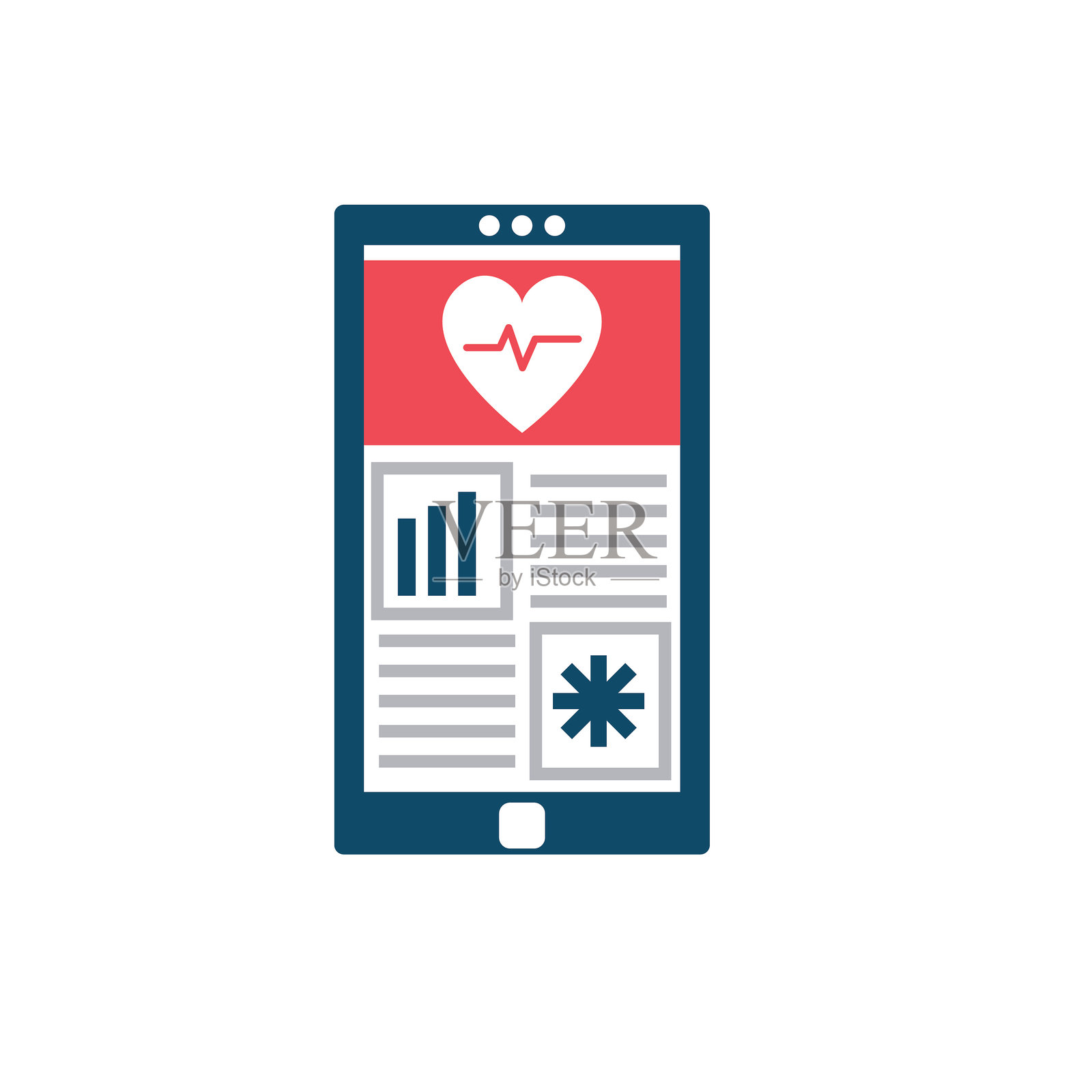 扁平化设计风格的医疗保健移动应用程序图标插画图片素材