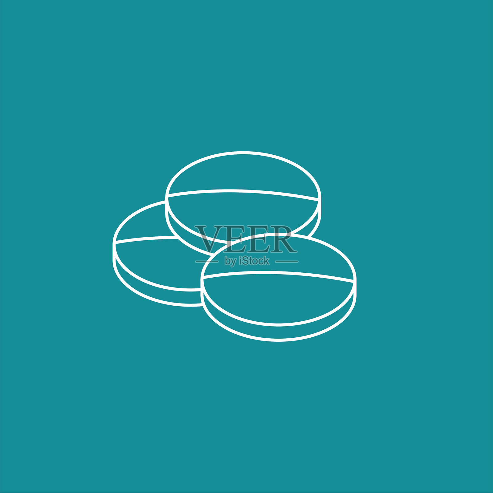 医疗保健图标在细线设计风格插画图片素材