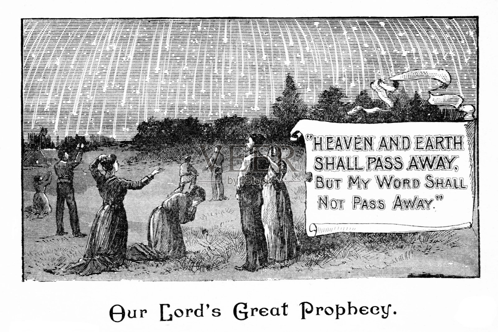 圣经中的预言,象征主义,马太福音中的经文,圣经神学插画图片素材