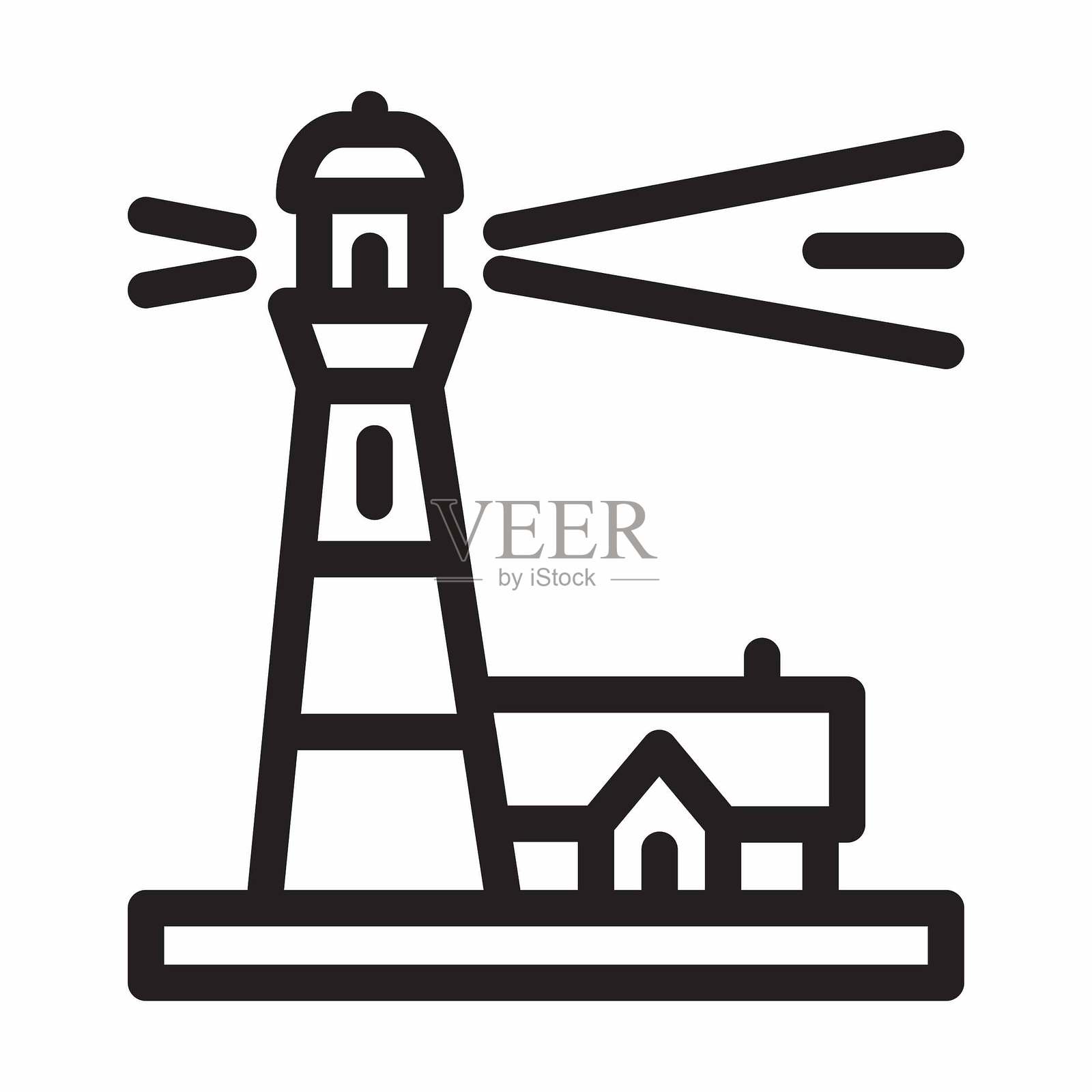 灯塔图标插画图片素材