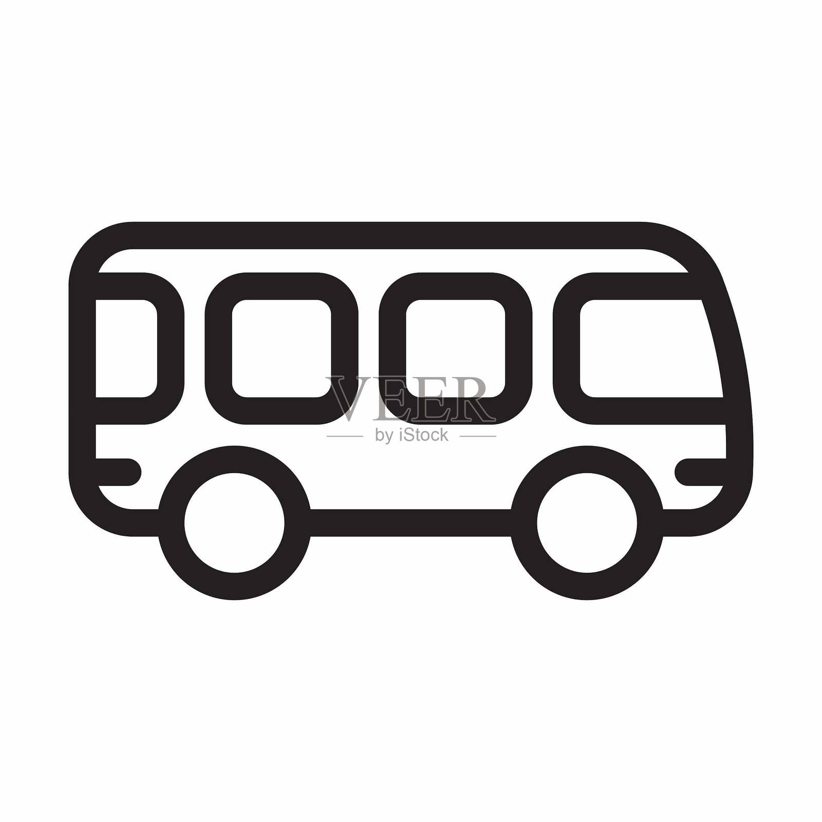 公交车图标插画图片素材