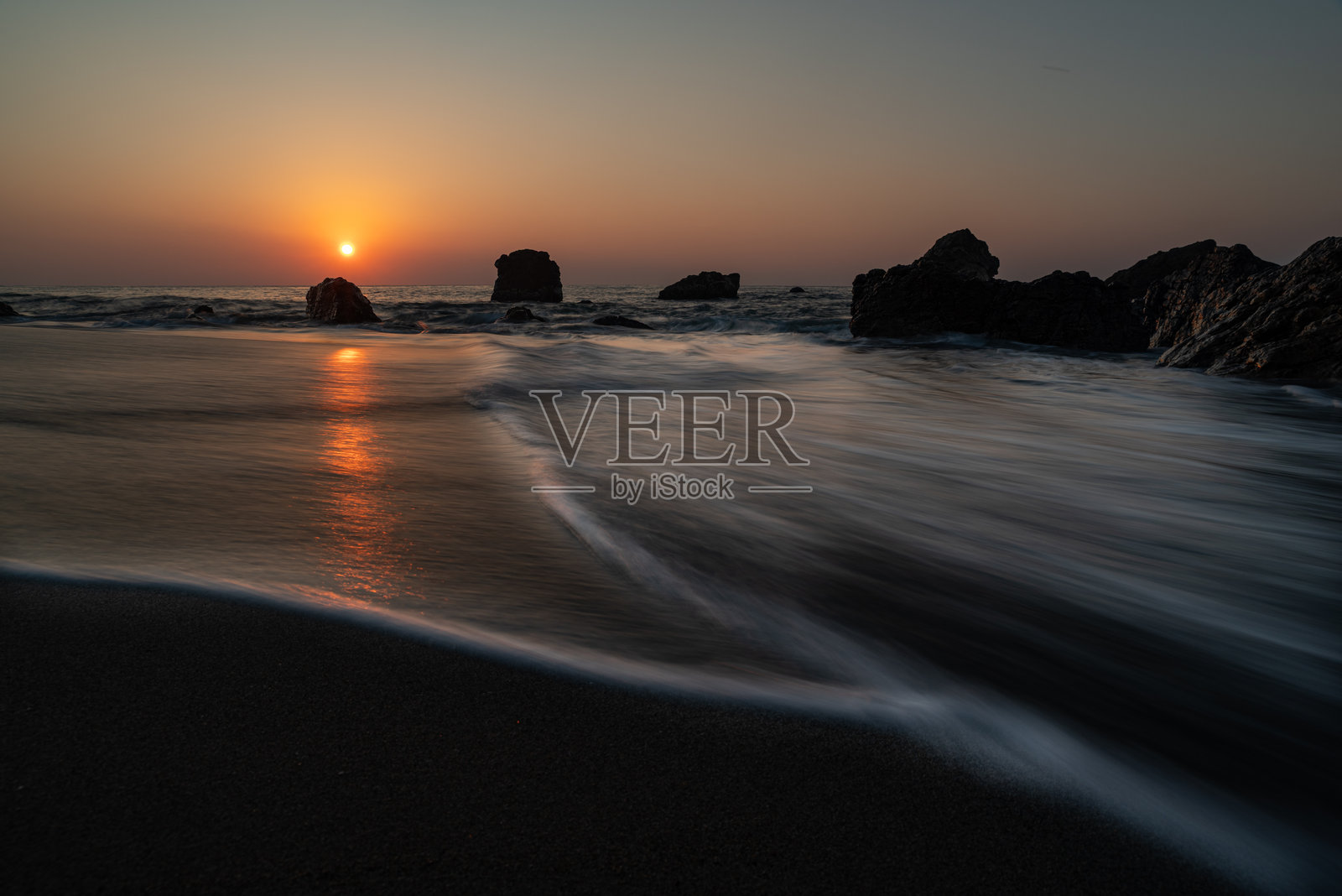 美丽的海岸日出照片摄影图片