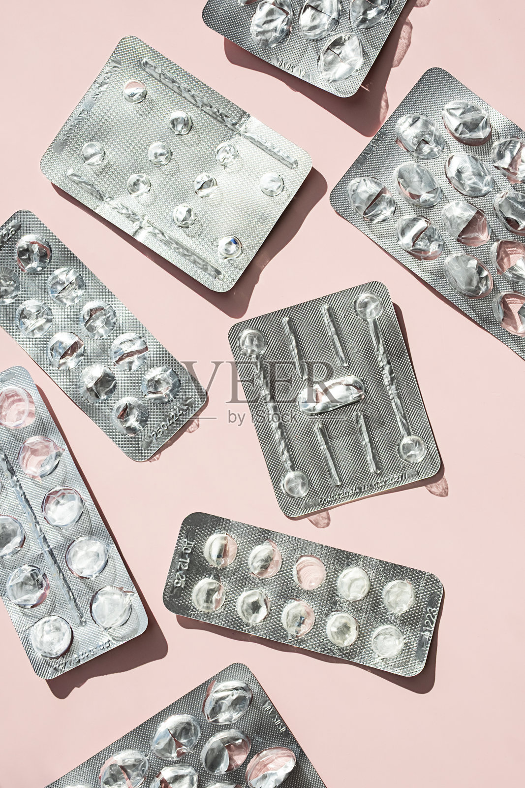 空的药品泡罩包装。照片摄影图片