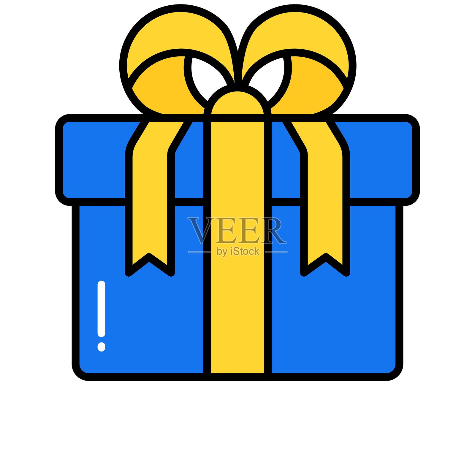 礼物矢量填充轮廓图标。EPS 10 文件插画图片素材