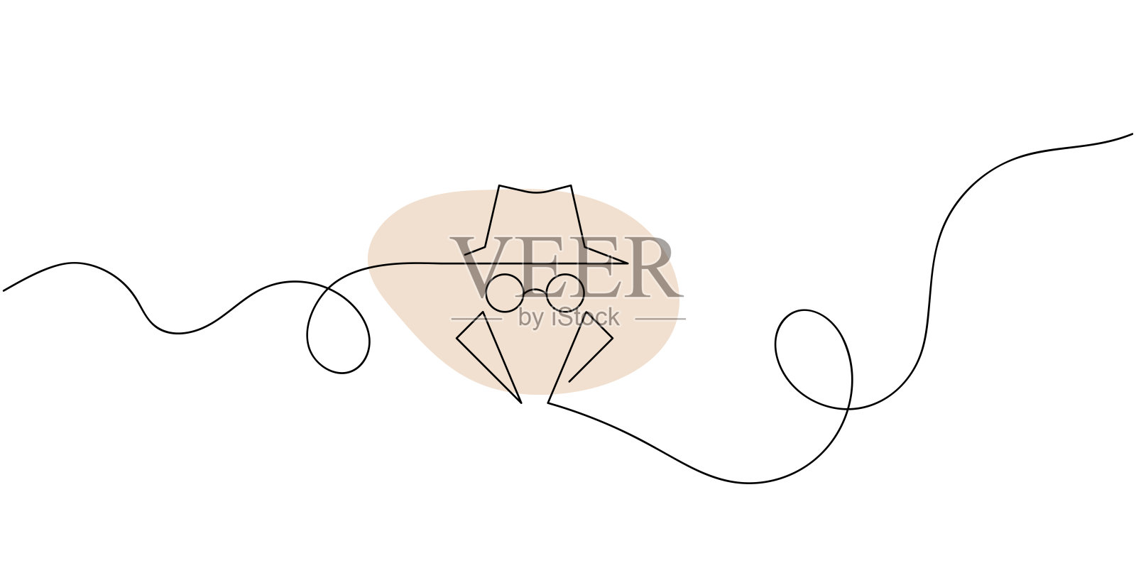 匿名图标的连续线条绘画。手绘符号矢量插图。插画图片素材