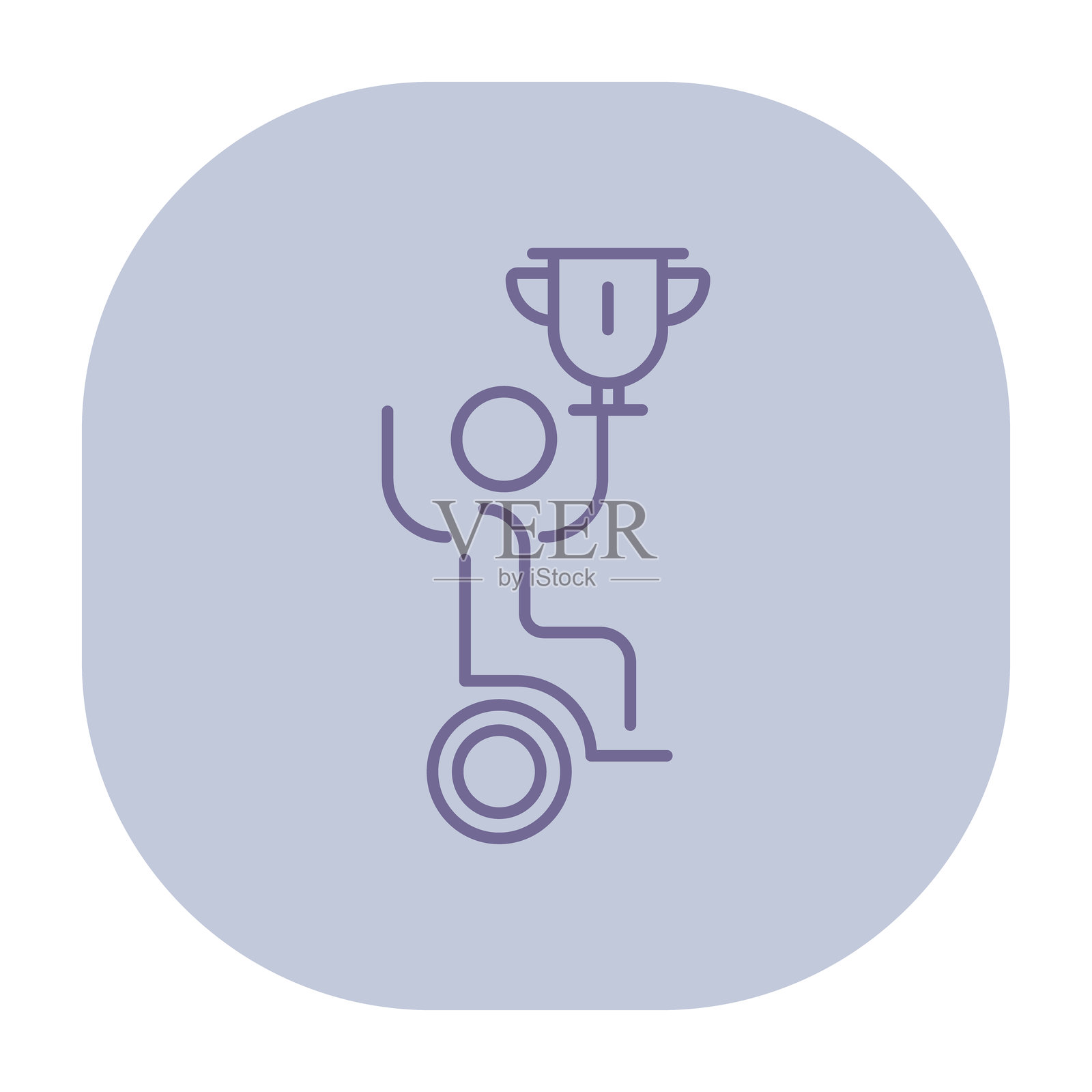 高举奖杯庆祝成就插画图片素材