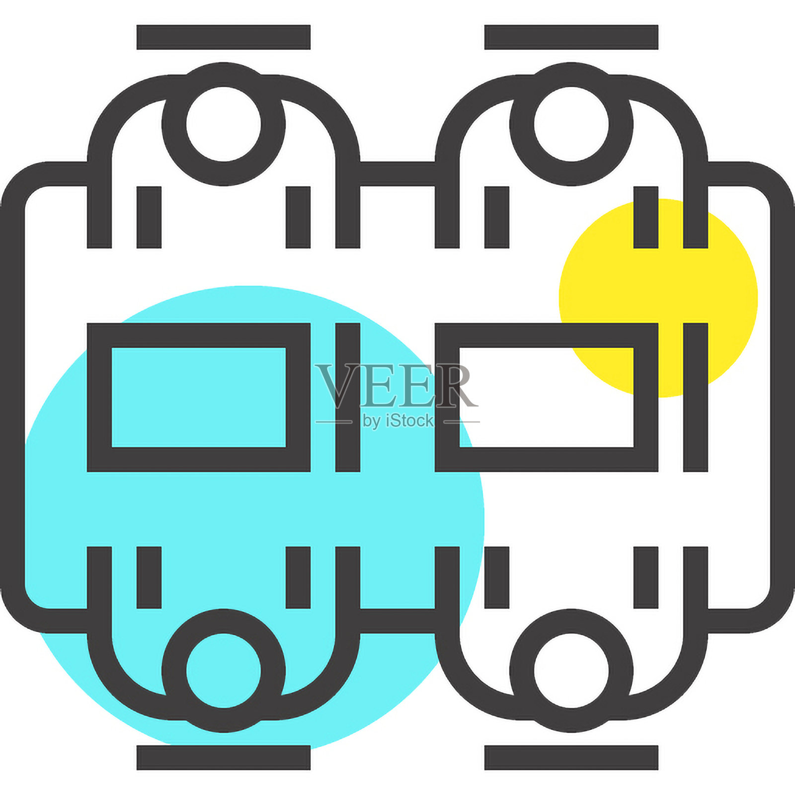 会议扁平线网页图标概念插画图片素材