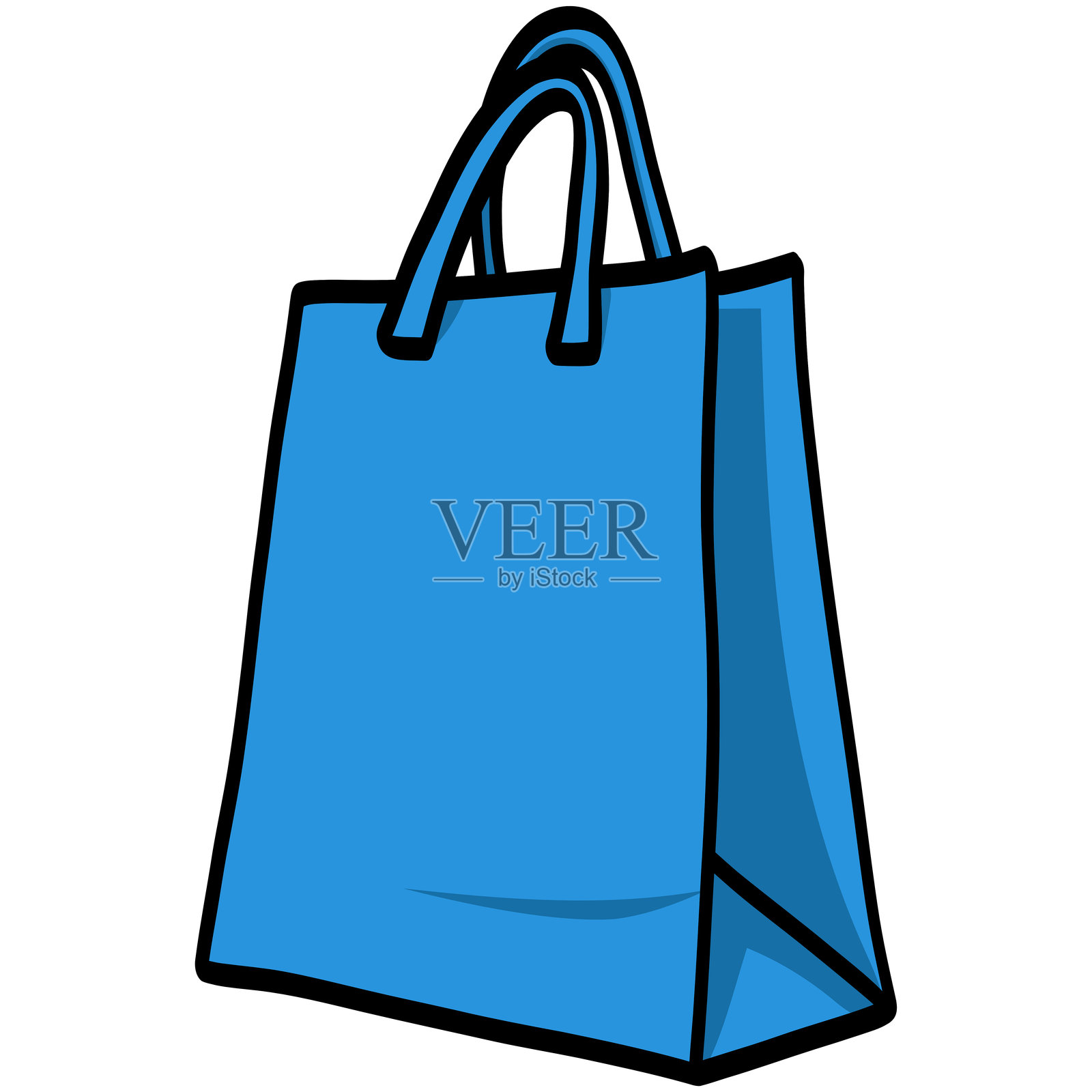 蓝色礼品袋购物礼物矢量插图插画图片素材