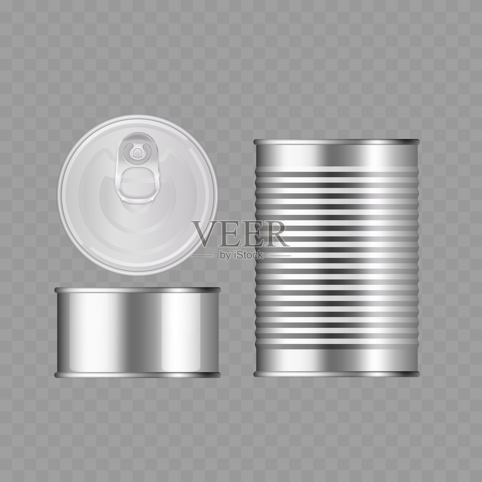 空白金属罐食品包装模型矢量图插画图片素材