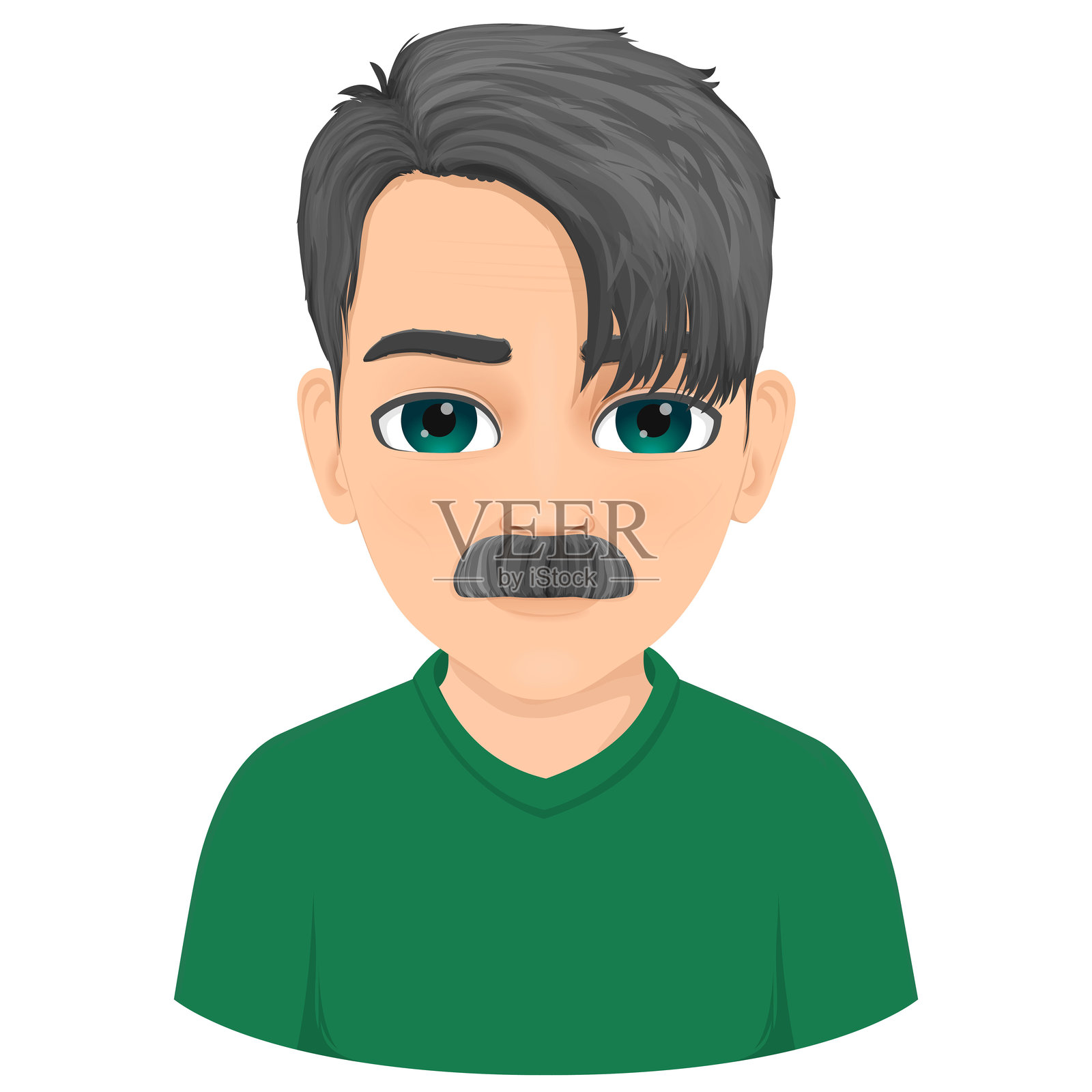 银发中年帅气男士插画图片素材