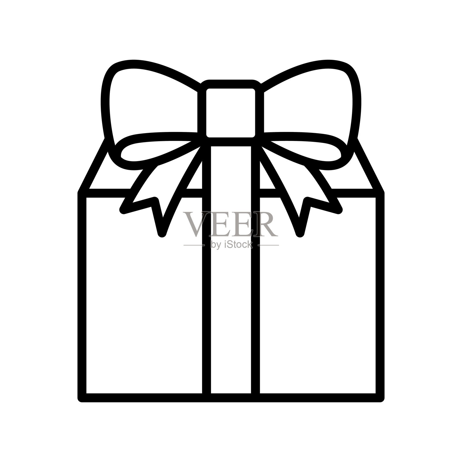 薄线风格的礼物图标 矢量插图图形设计插画图片素材