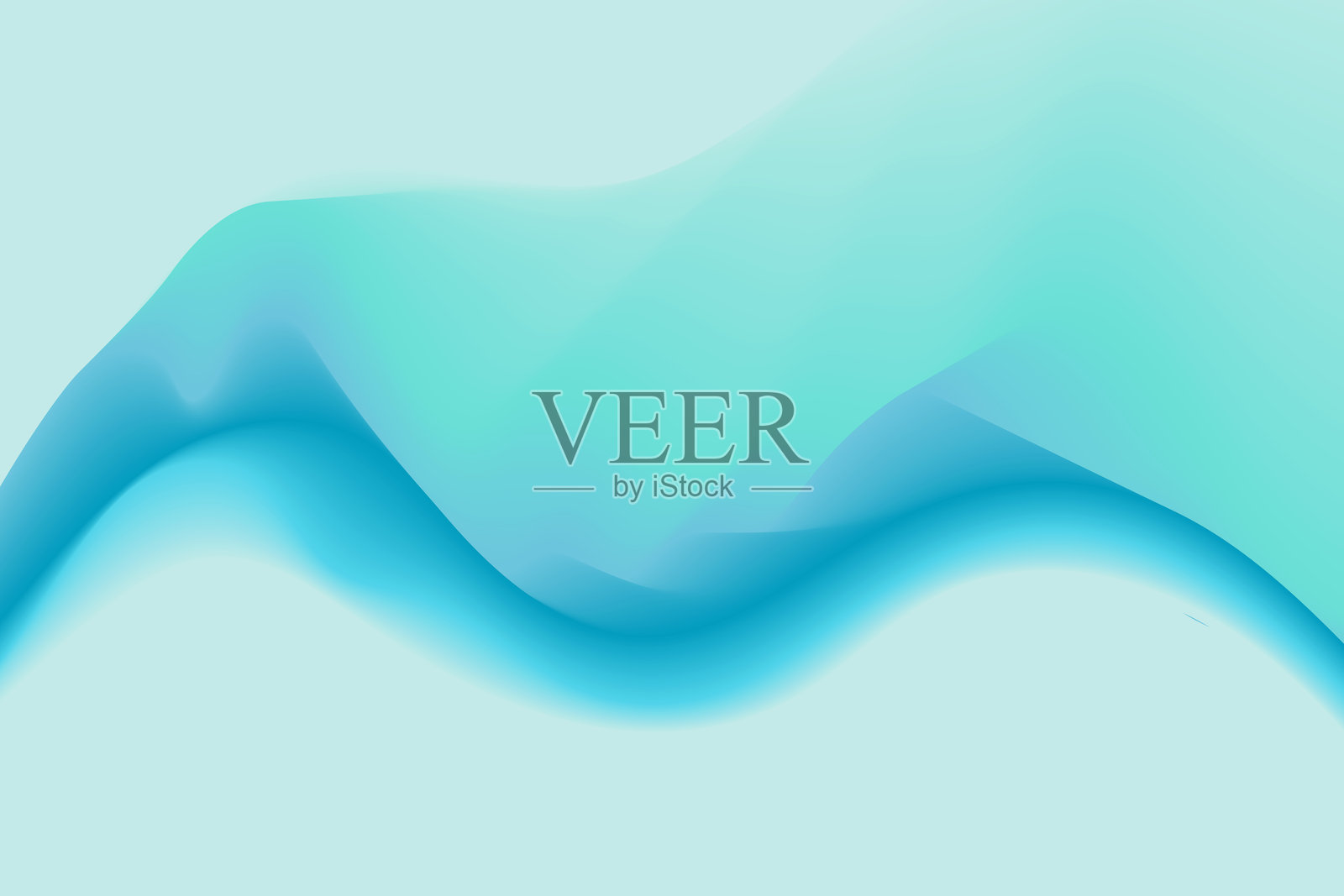 现代蓝色流动海报。彩色背景中的波浪液体形状。适用于您的设计项目的艺术设计。插画图片素材