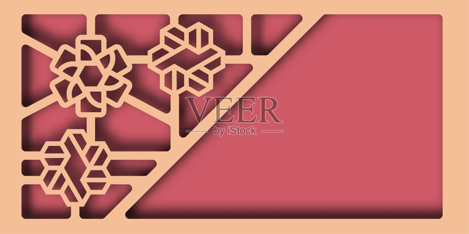 抽象几何剪纸和分层背景插画图片素材