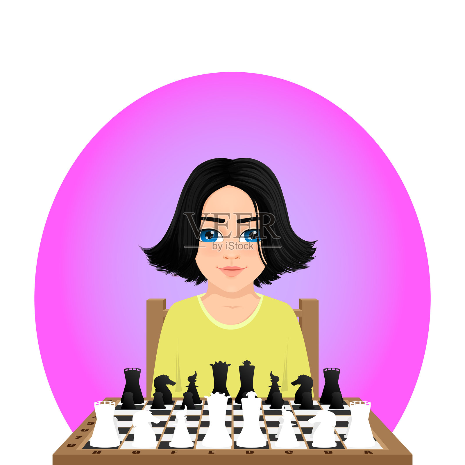 准备下棋的人插画图片素材