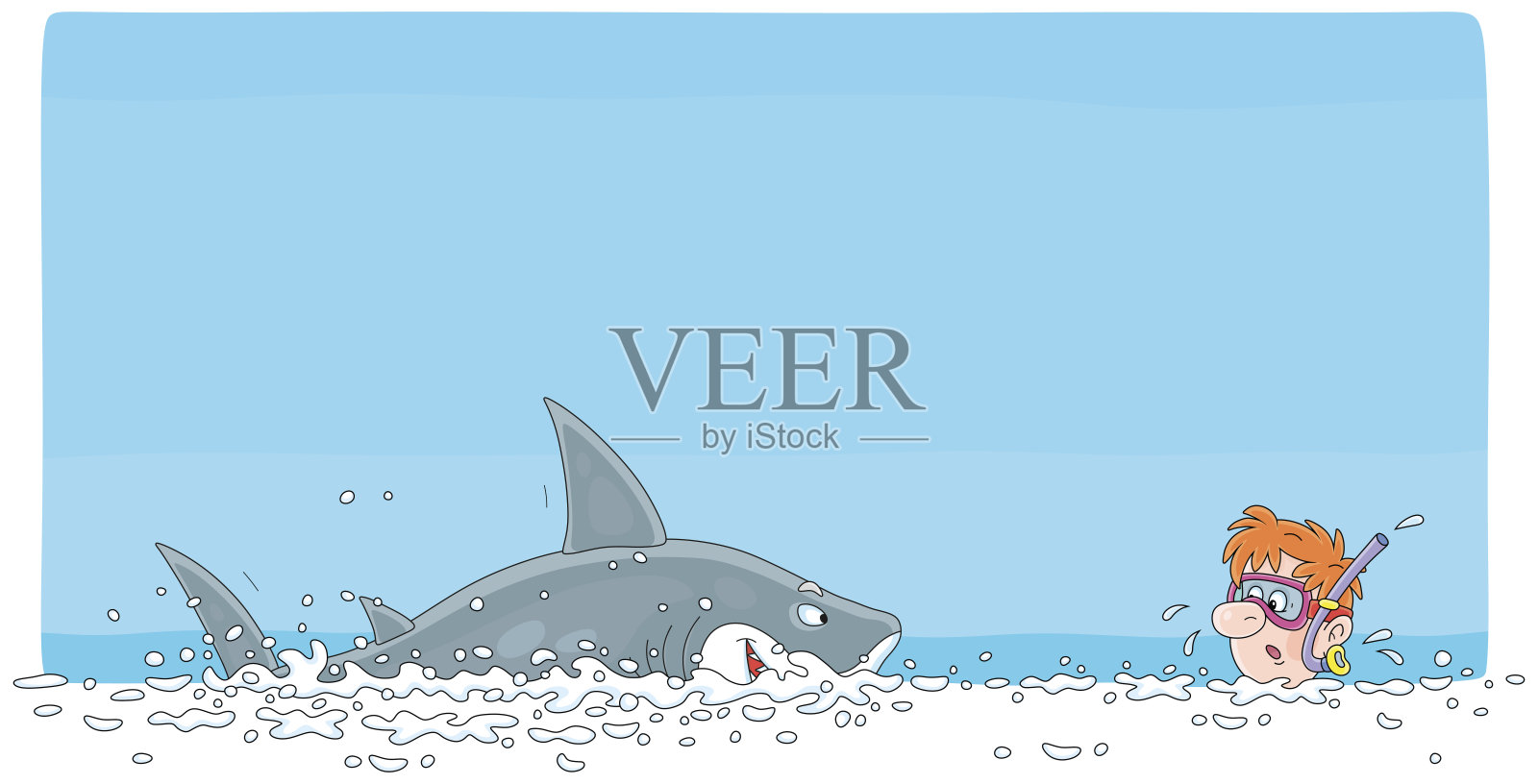 无畏潜水员的危险冒险插画图片素材