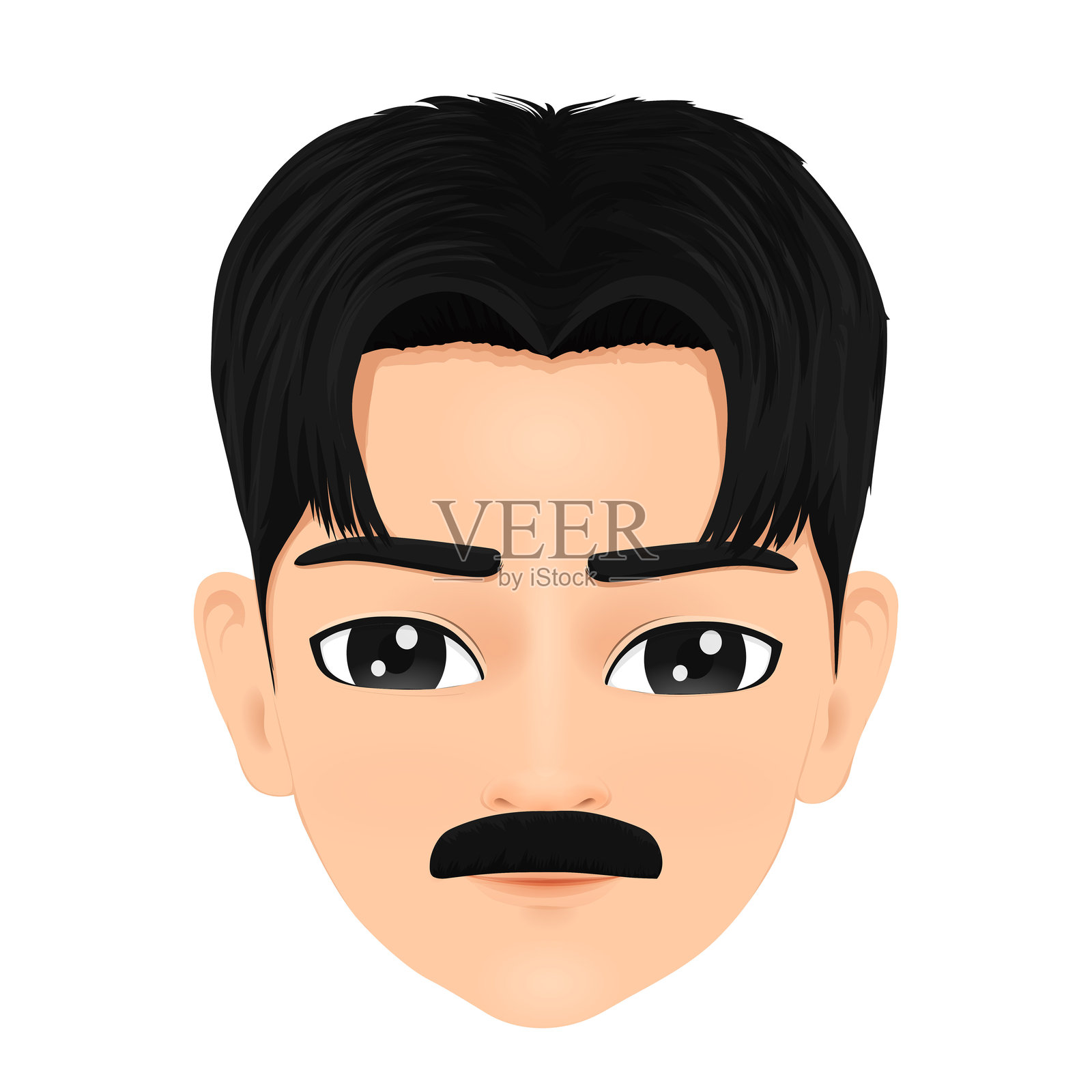 中国帅哥的肖像插画图片素材