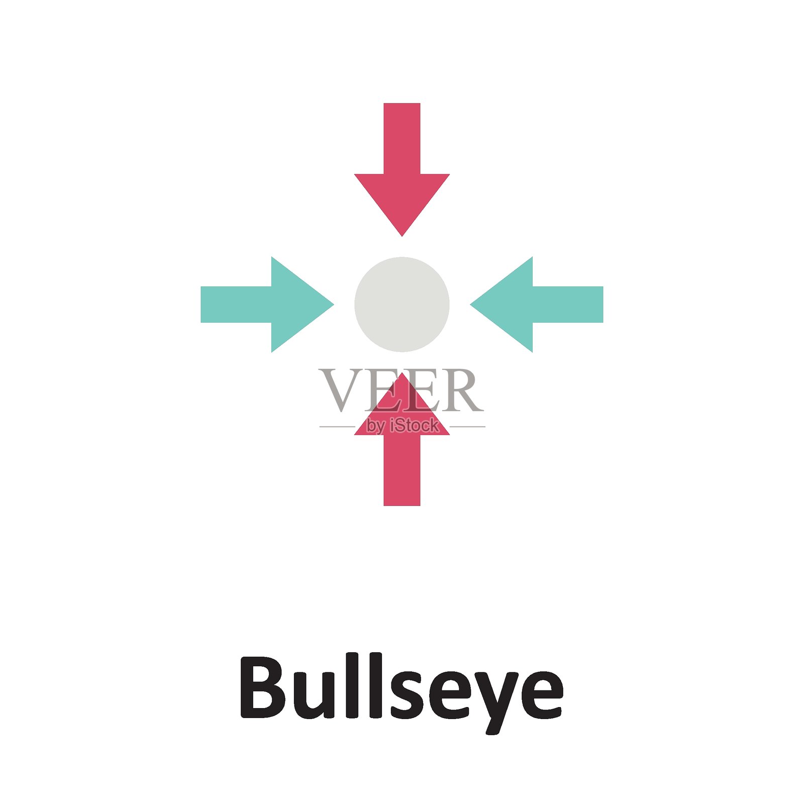 可轻松修改或编辑的靶心彩色矢量图标插画图片素材