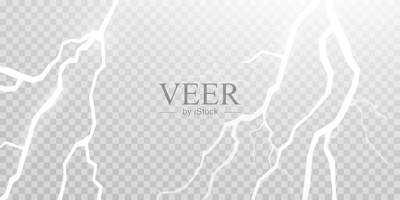 闪电。雷暴中的真实闪电。明亮的光效。闪电束组合 魔法与明亮的光效。矢量插图插画图片素材