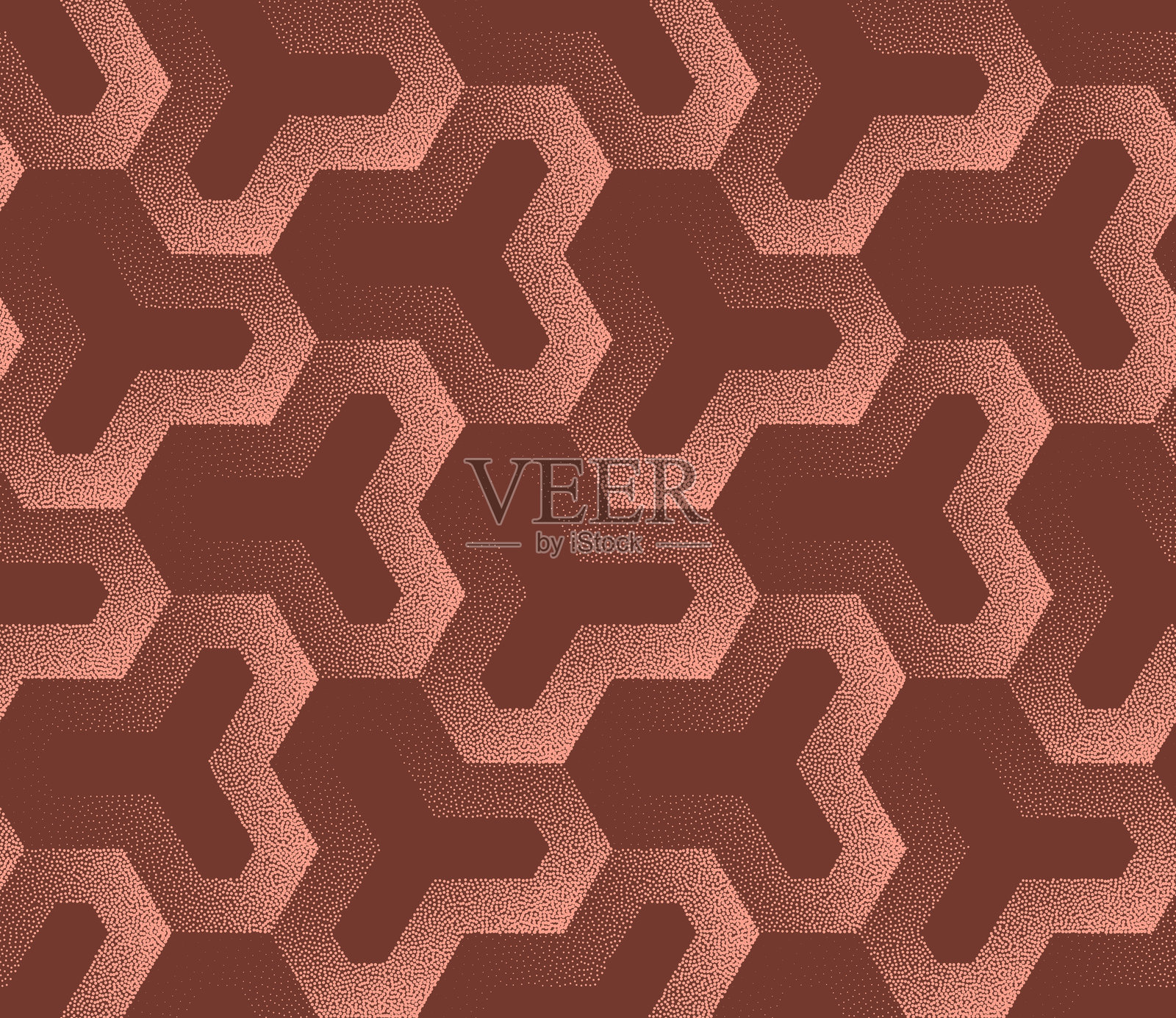 东方格子无缝图案趋势点状矢量棕色抽象背景插画图片素材
