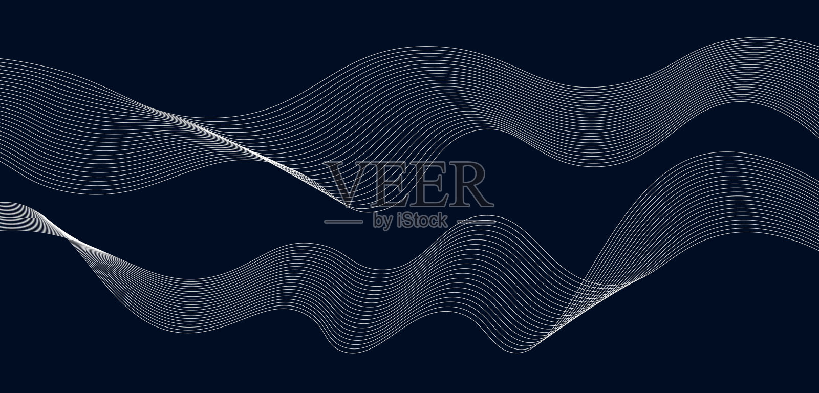 动态波线的抽象背景,白色现代波线,粒子波线流动。矢量插图插画图片素材
