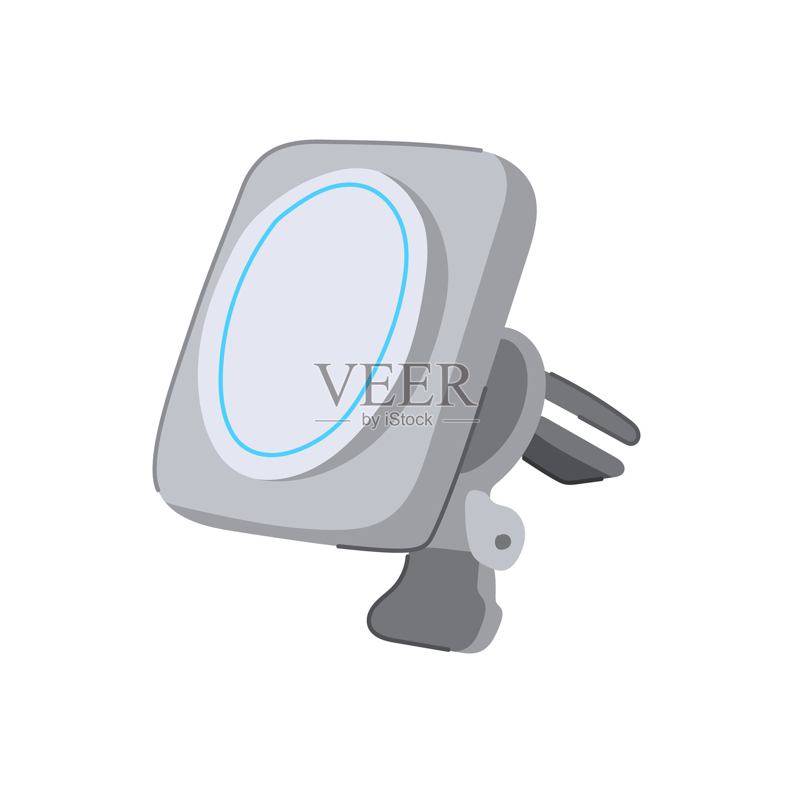 高效无线汽车充电器卡通矢量插图插画图片素材