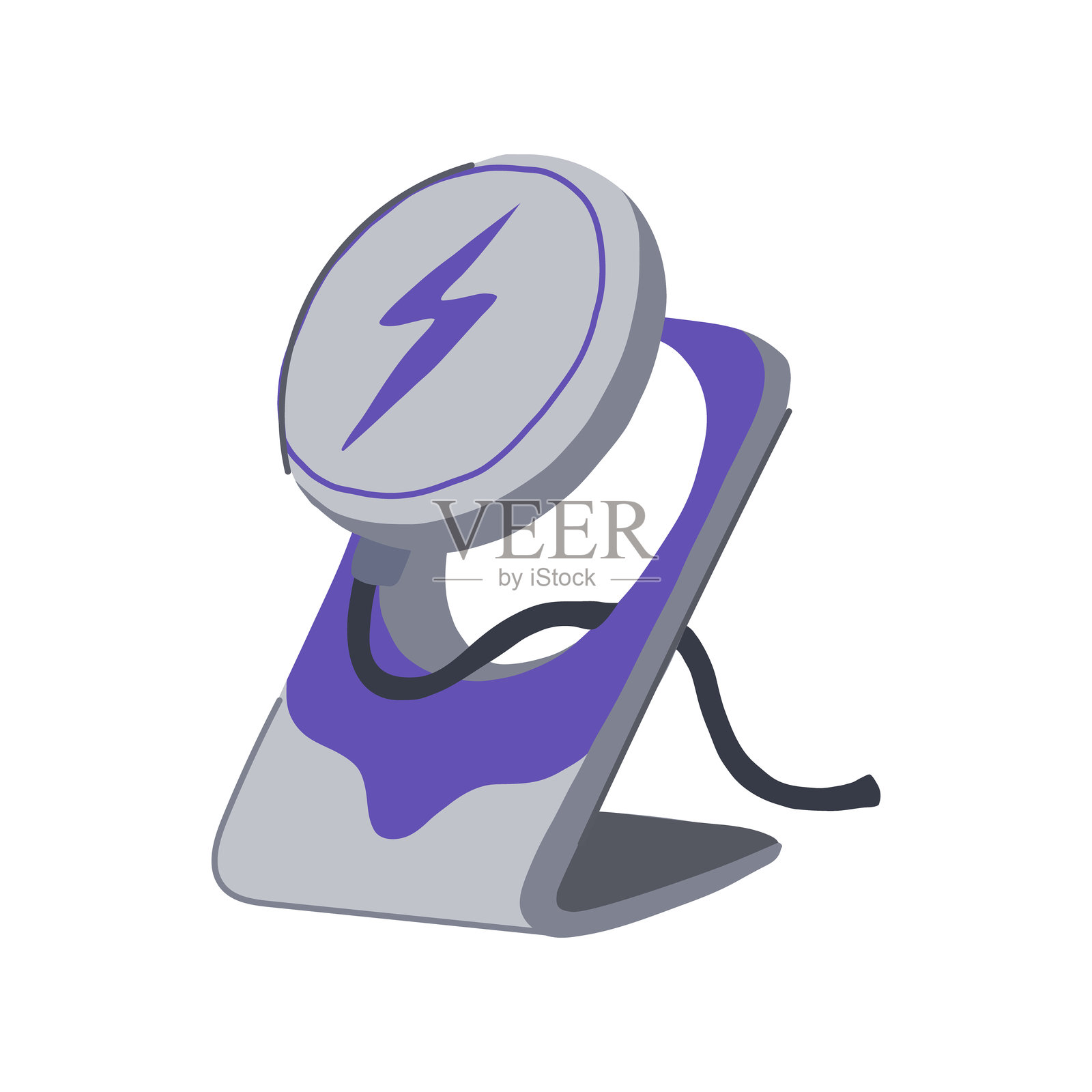 无线充电底座卡通矢量插图插画图片素材