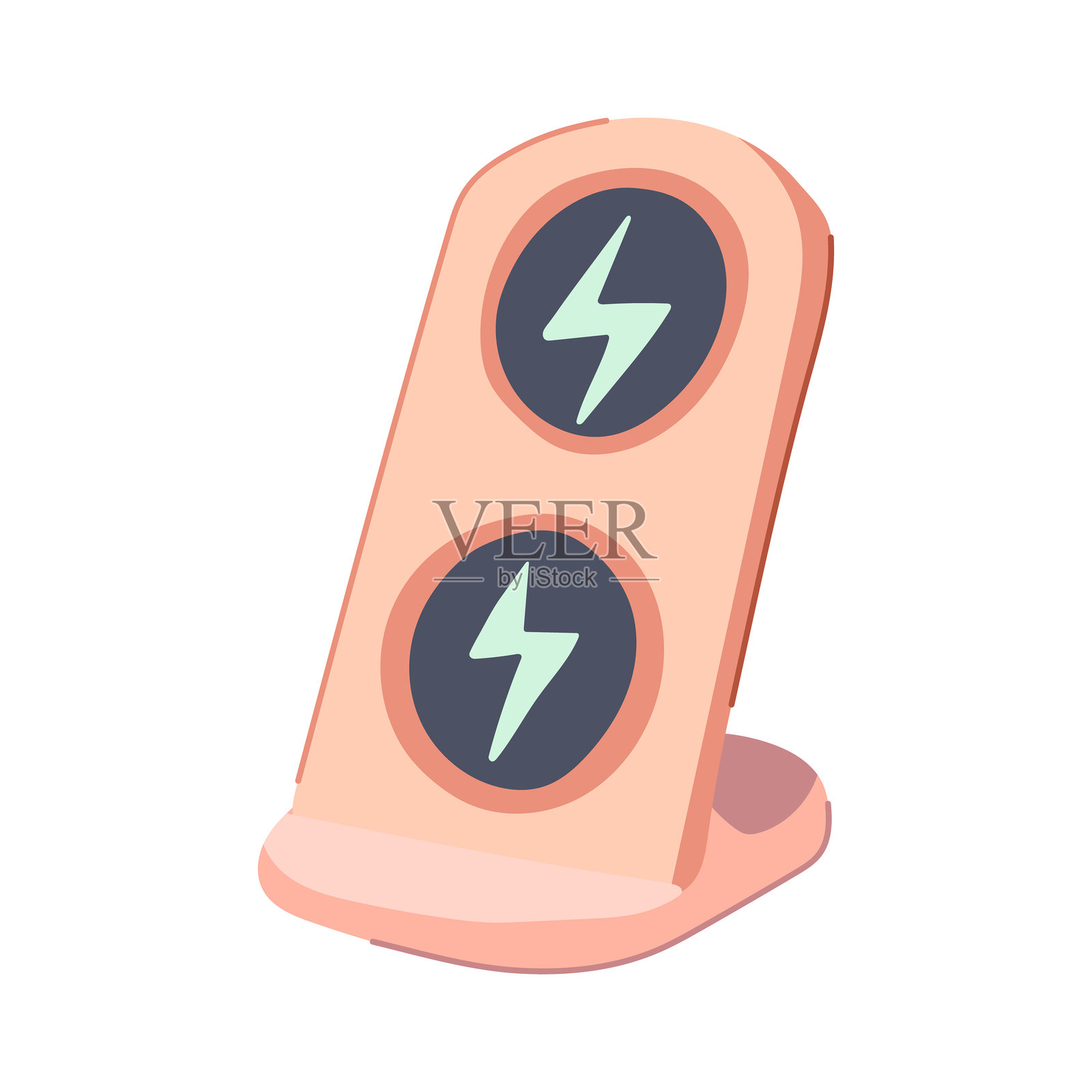 高效无线充电垫卡通矢量插图插画图片素材