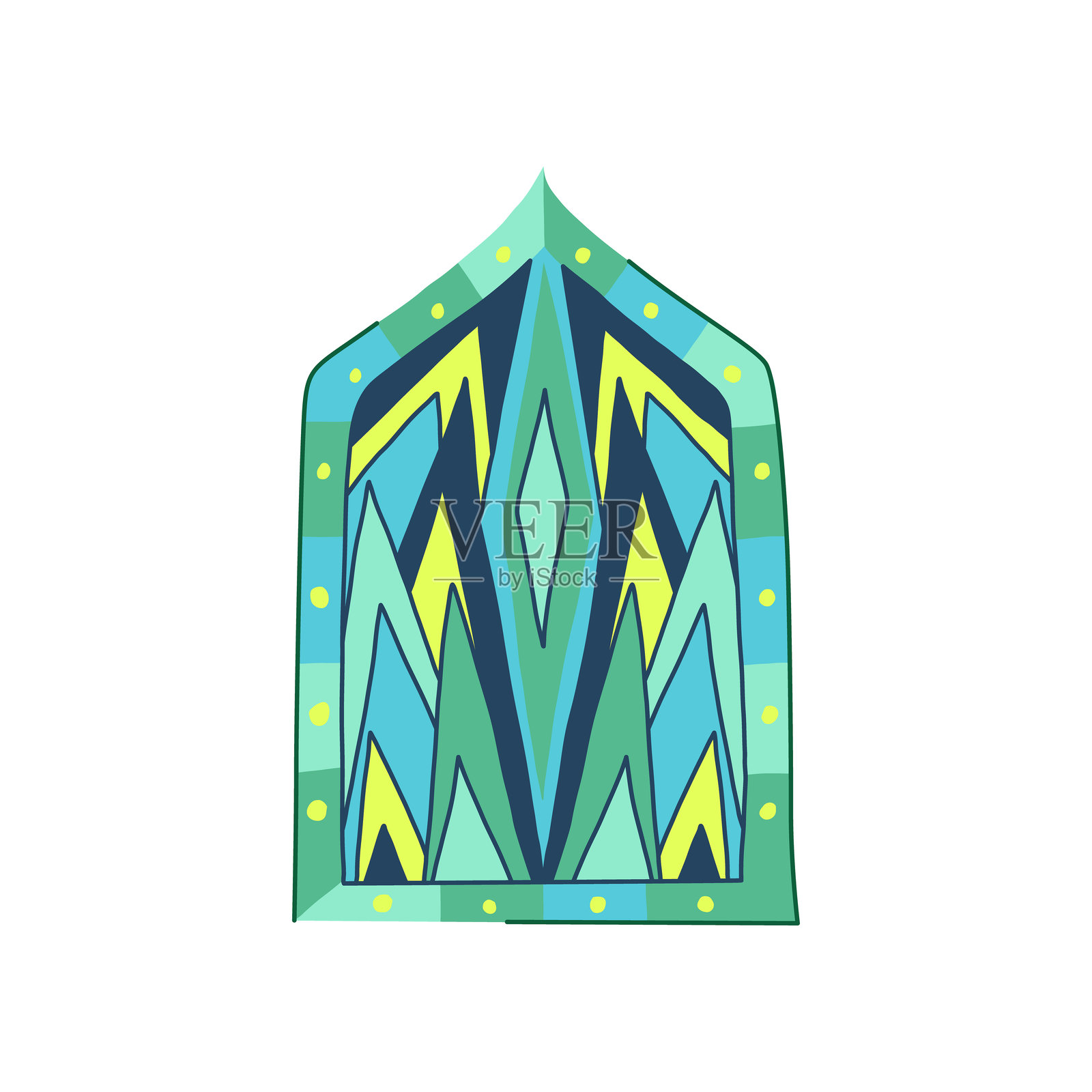 古董彩色玻璃卡通矢量插图插画图片素材