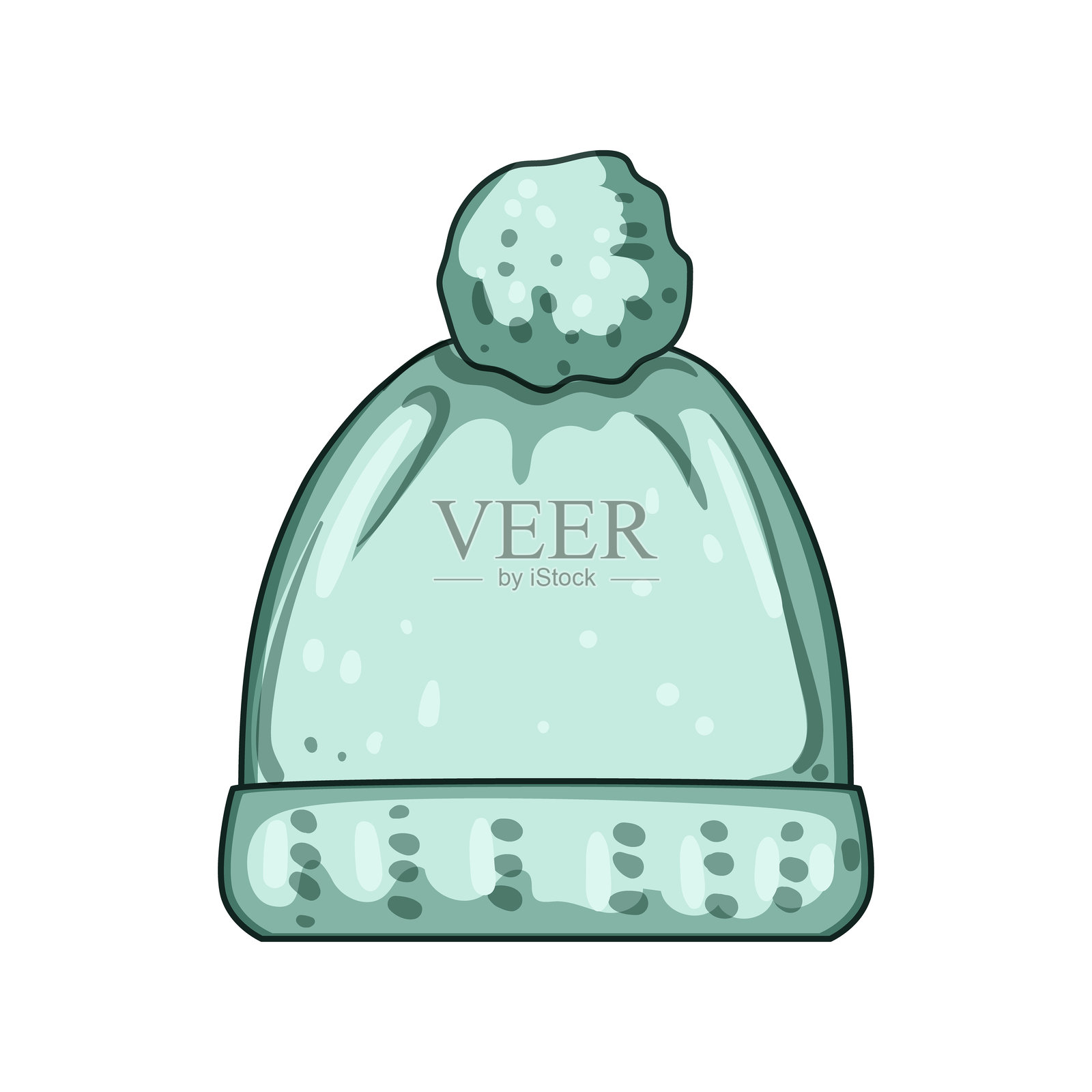 针筒冬帽编织卡通矢量插图插画图片素材