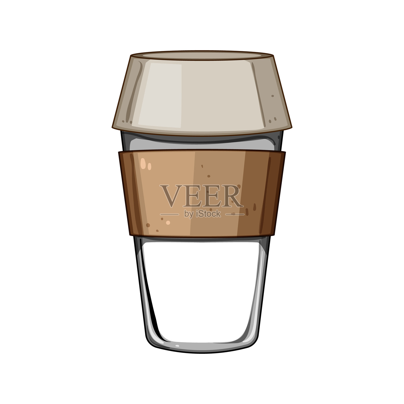 梅洛咖啡杯可重复使用的卡通矢量插图插画图片素材