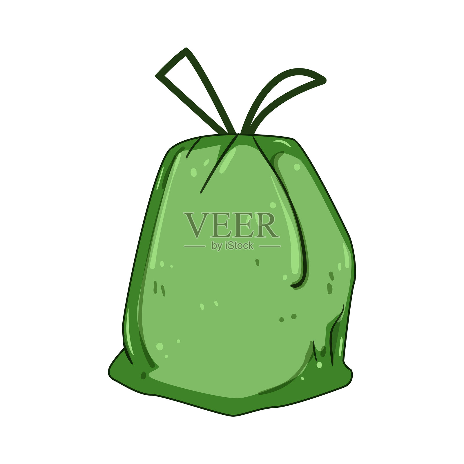 有机可降解垃圾袋卡通矢量插图插画图片素材