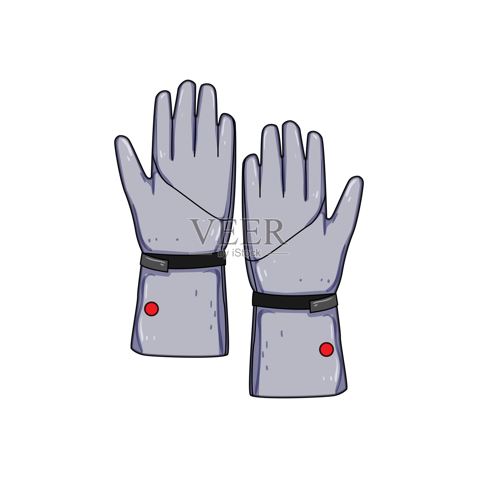 加热触摸屏手套卡通矢量插图插画图片素材