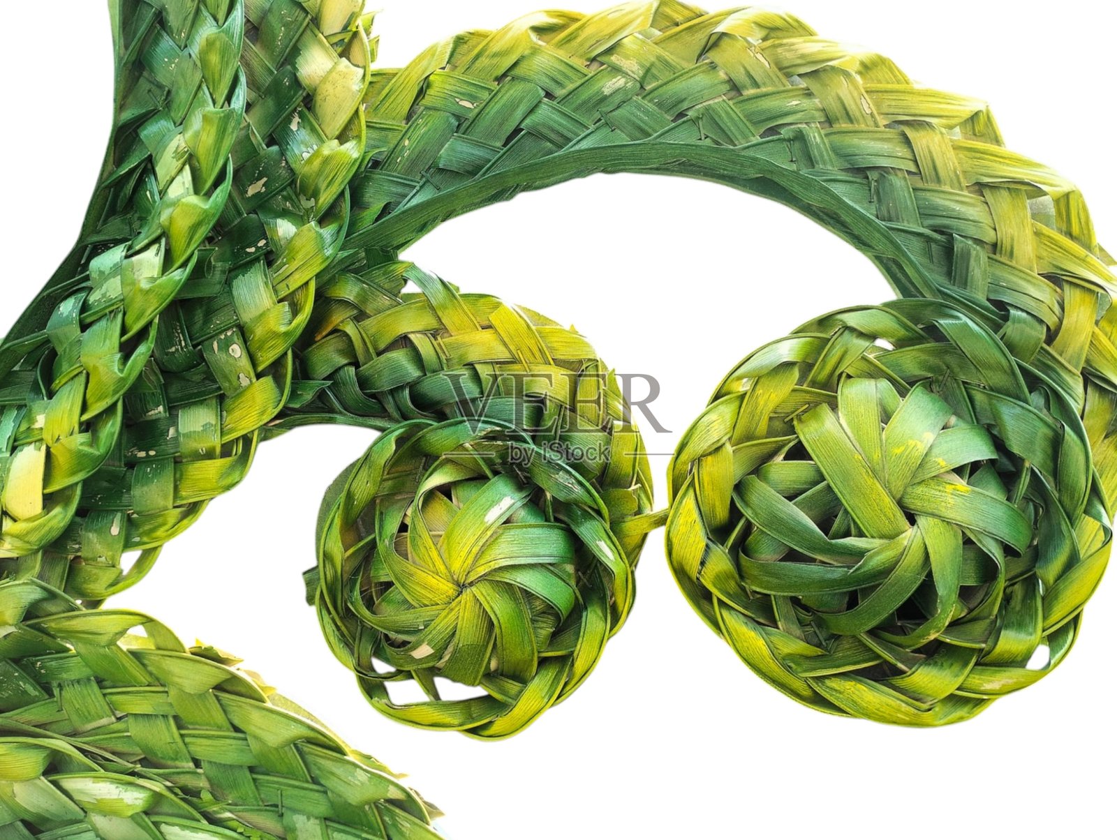 椰子叶制成的装饰材料照片摄影图片