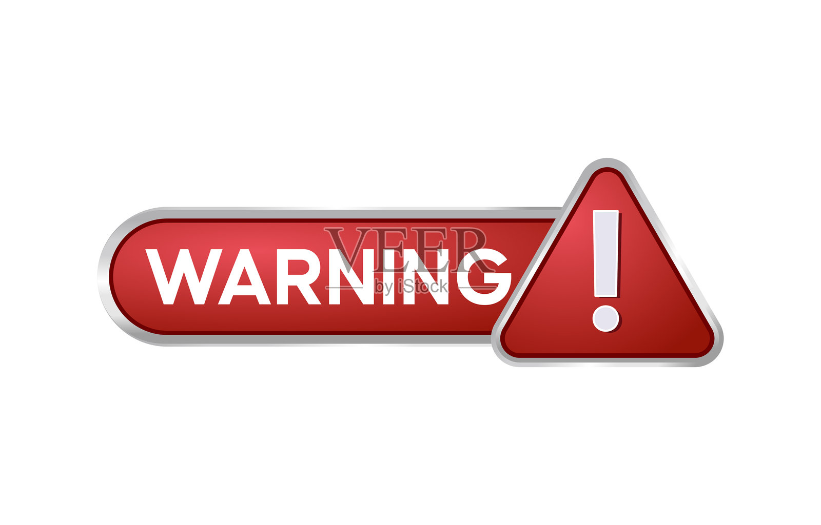 红色警告标志,三角形内有感叹号插画图片素材