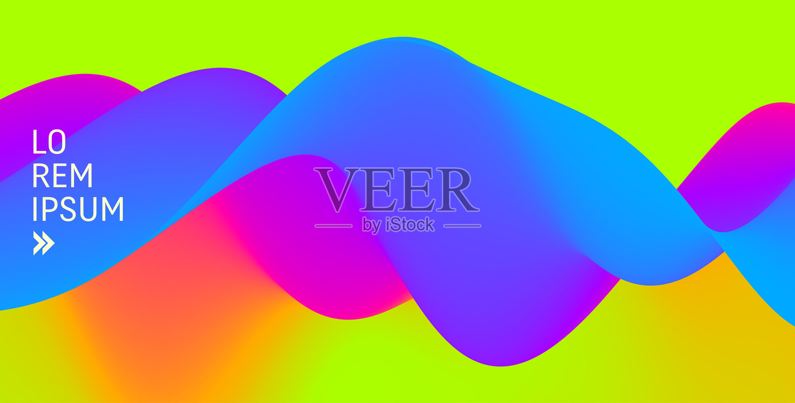 3D抽象波浪背景,具有美丽的渐变色彩过渡。动态波浪。适用于横幅、传单、小册子、演示文稿或网站设计的矢量插图。插画图片素材