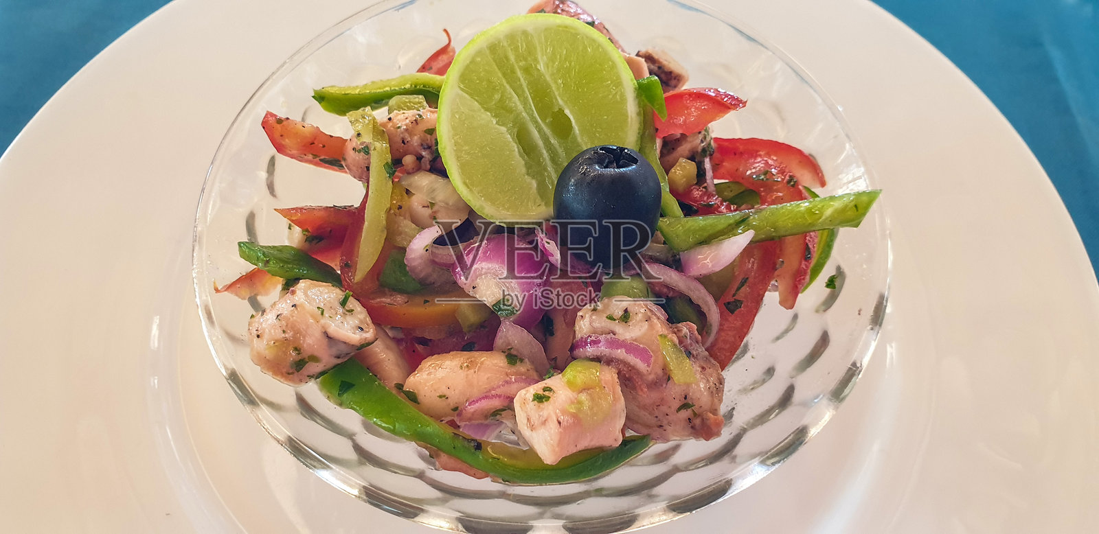 章鱼沙拉的一部分照片摄影图片