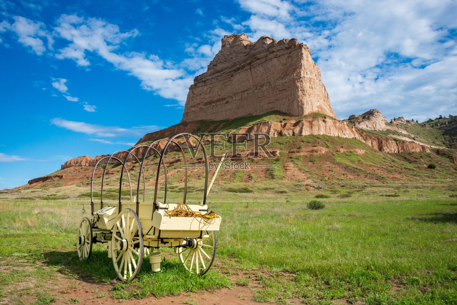 斯科茨布拉夫国家纪念碑的马车照片摄影图片