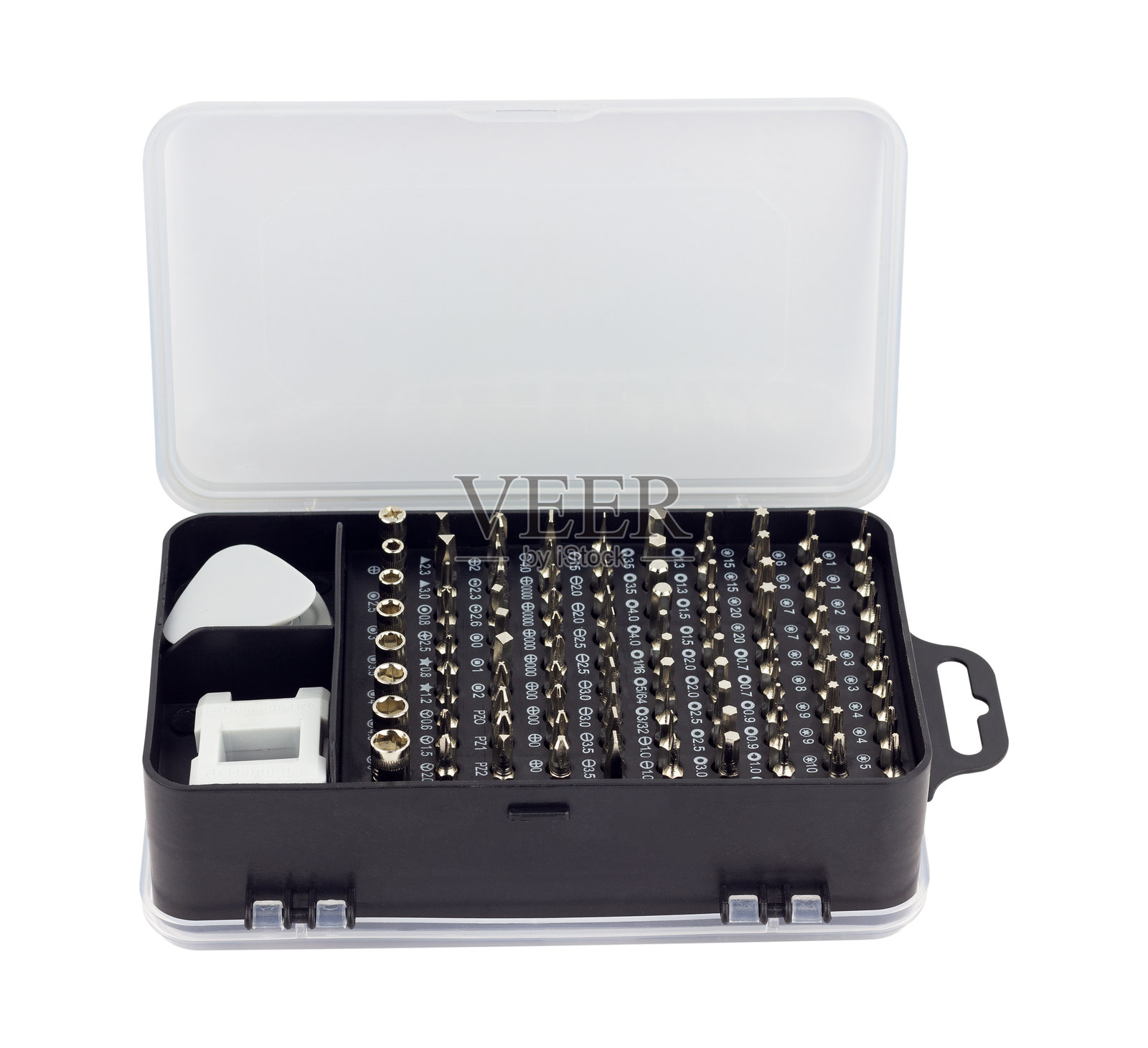 电子设备维修工具包,包含修理智能手机和笔记本电脑的工具,背景隔离。照片摄影图片