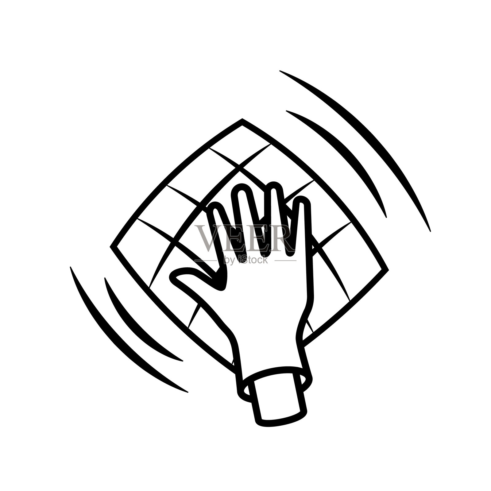 擦拭桌子的线条图标插画图片素材