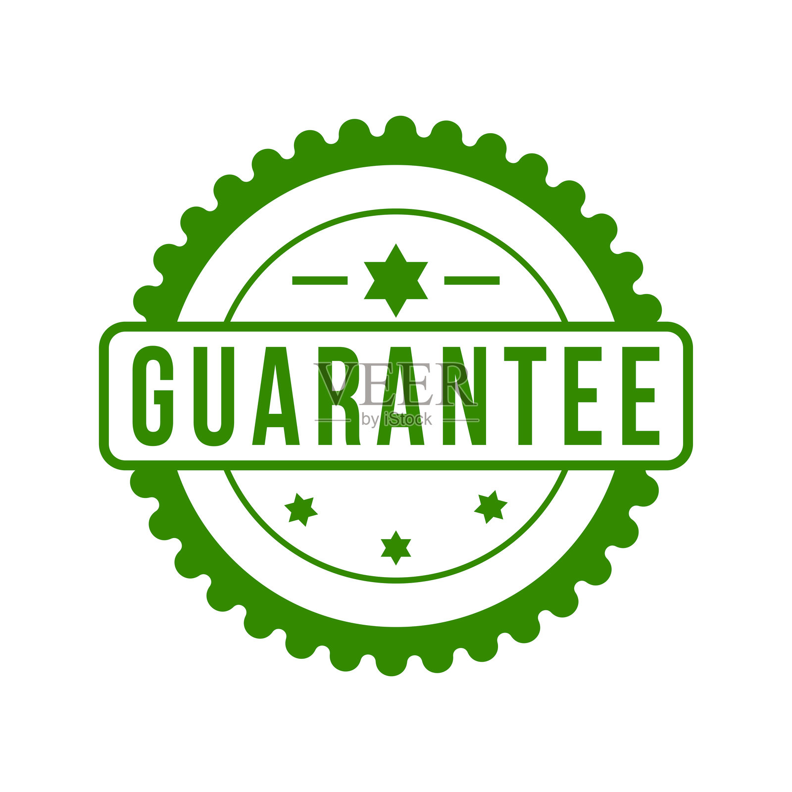 绿色保证橡胶印章,扁平化教育标签,极简设计,适用于数字和印刷项目,图形设计图标对视觉美学产生巨大影响插画图片素材