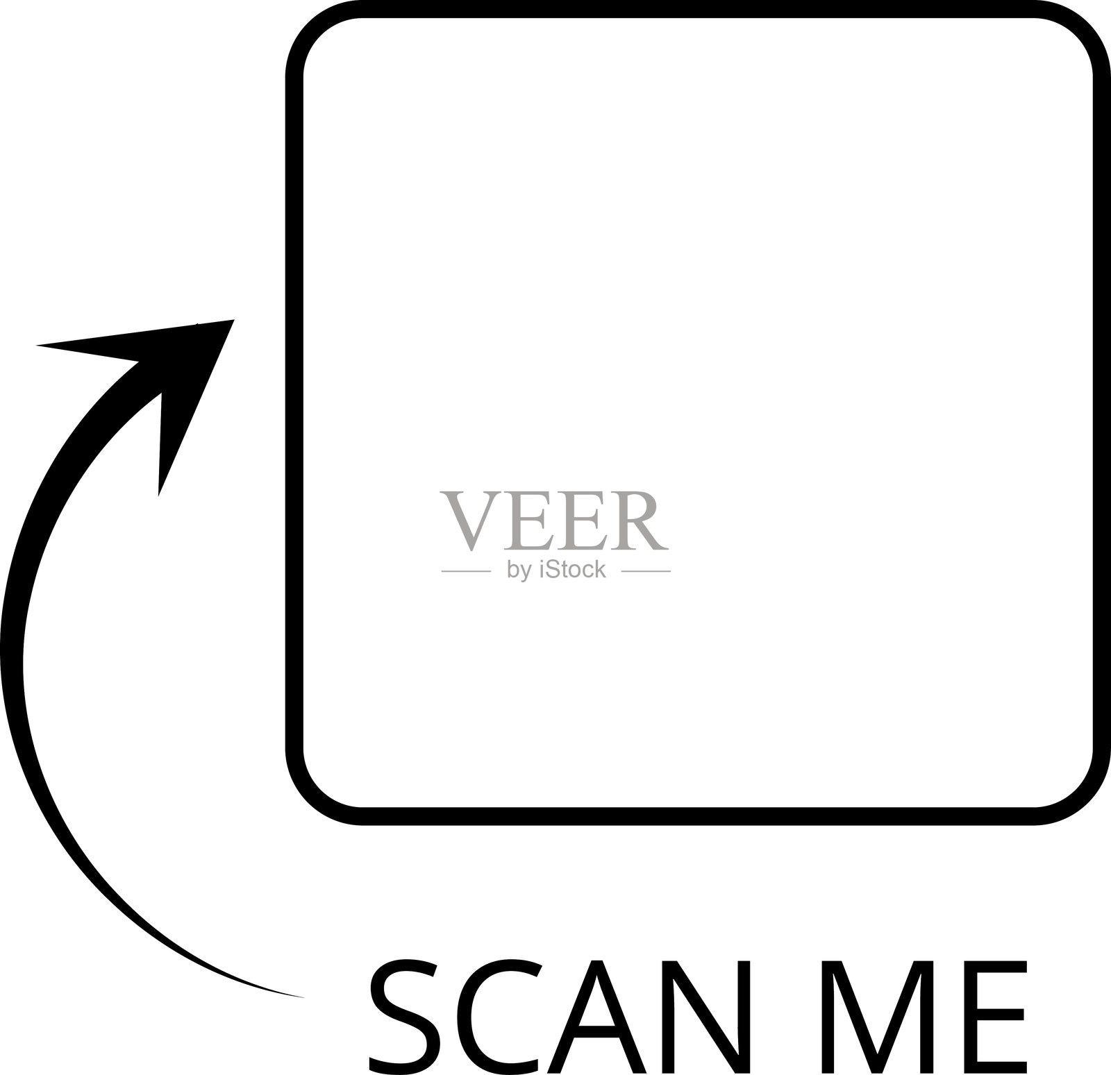 二维码扫描框。扫描我手机标签。移动应用、支付、智能手机、个人数字助理、手机的二维码模板。二维码支付。条形码。技术。矢量插图。插画图片素材