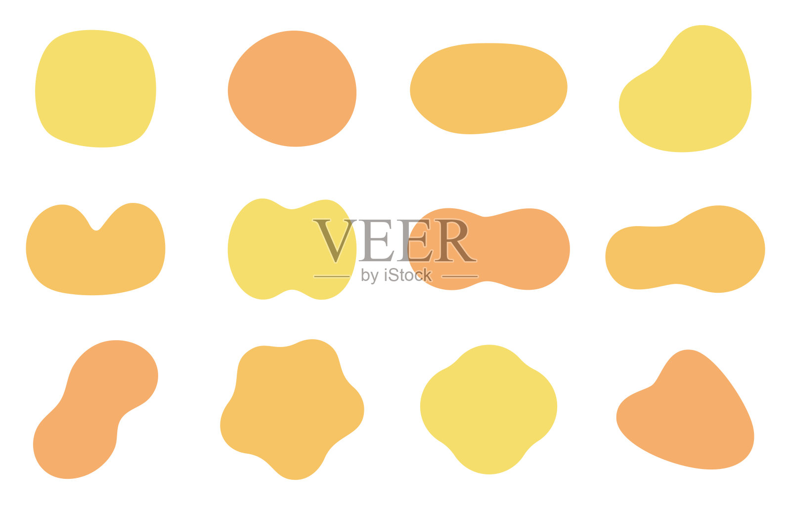 多彩的流体形状,装饰性套件插画图片素材