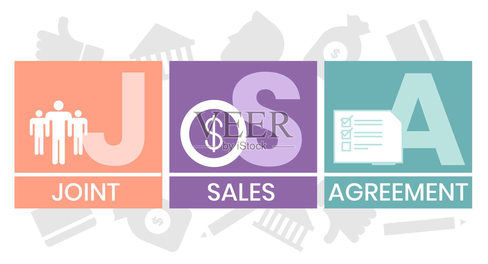 联合销售协议插画图片素材