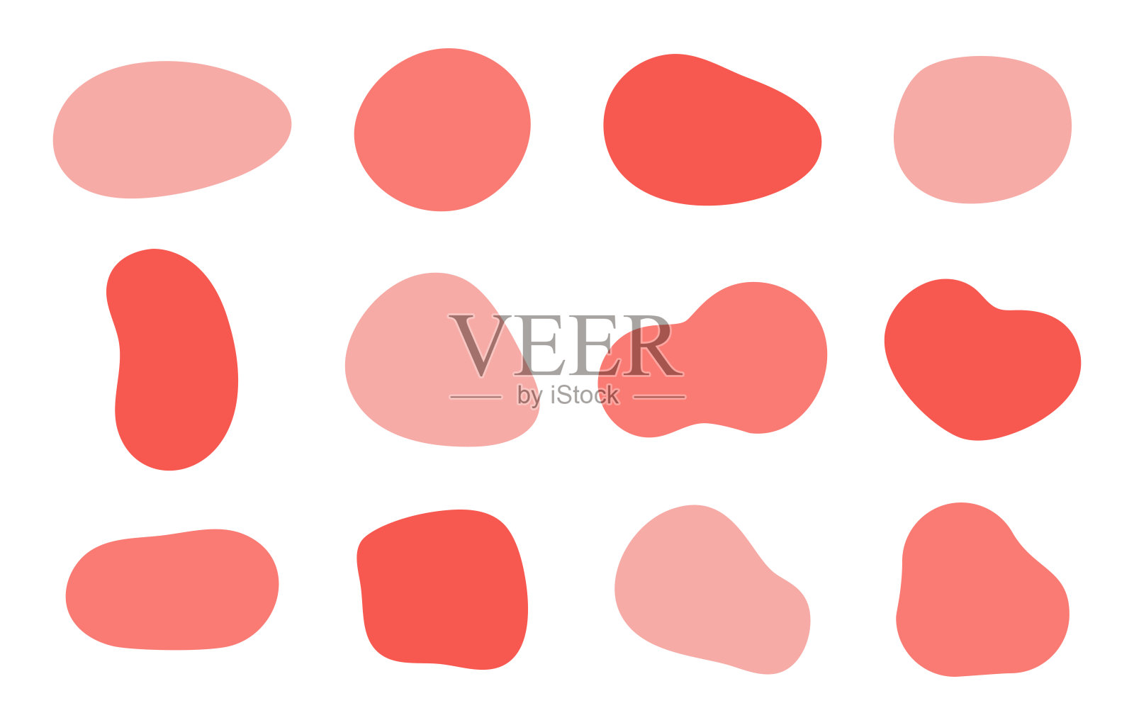 多彩的流体形状,装饰性组合插画图片素材