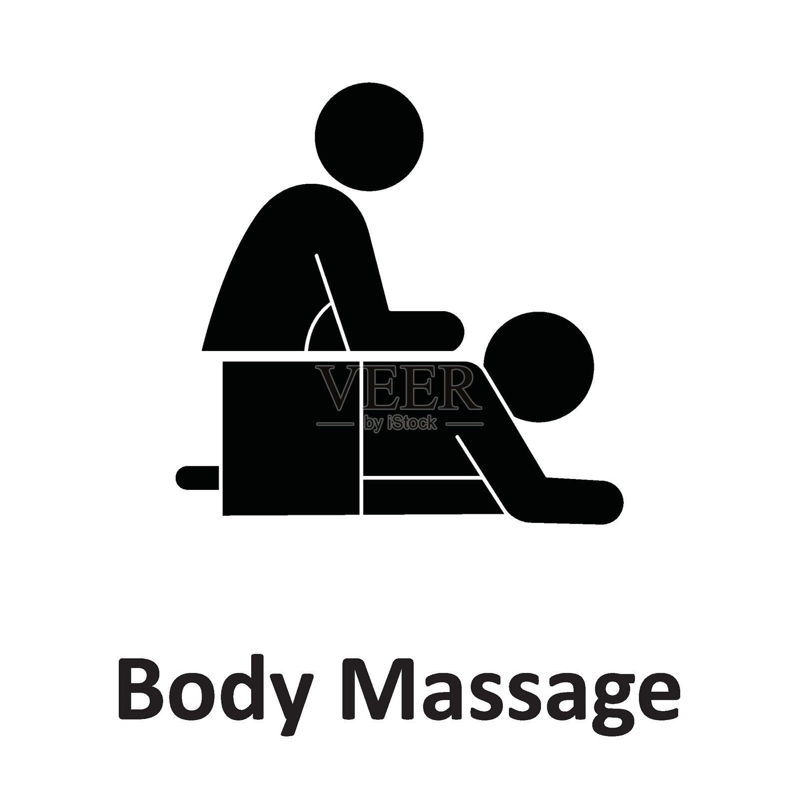 可轻松修改或编辑的独立矢量图标:身体按摩插画图片素材