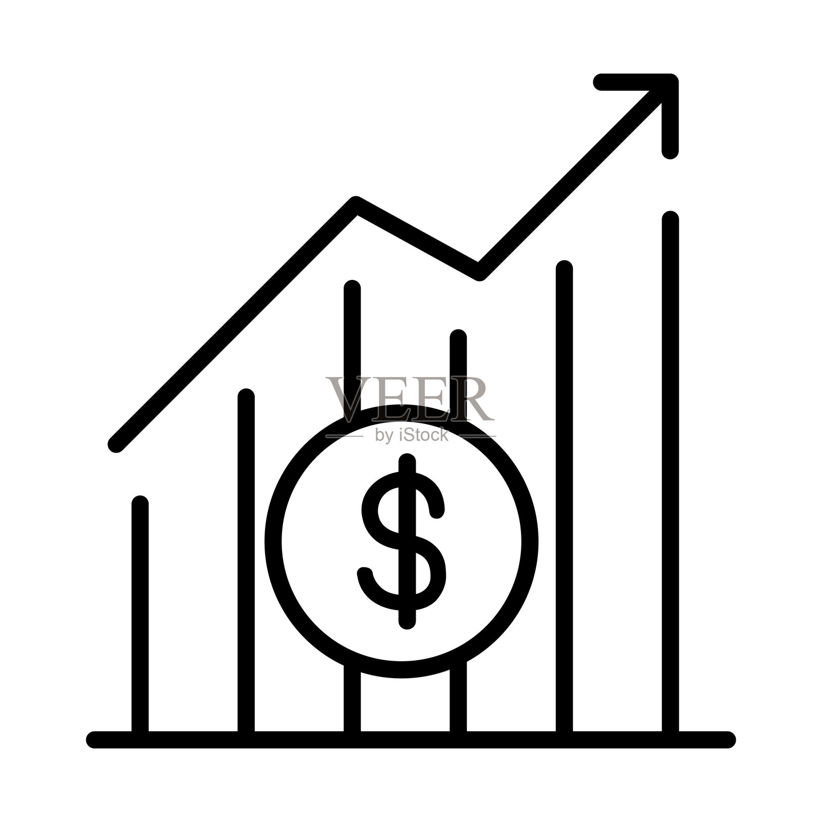 经济图标,细线风格插画图片素材