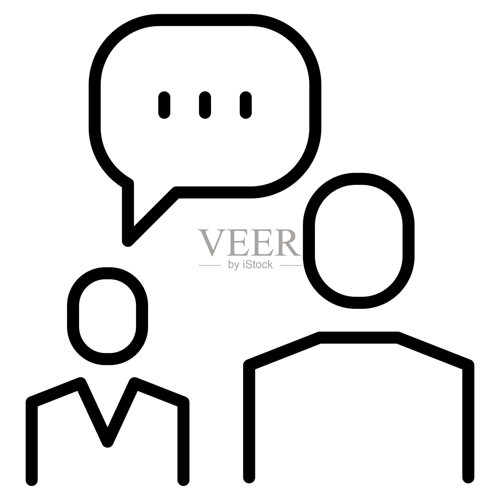 细线风格的面试图标插画图片素材